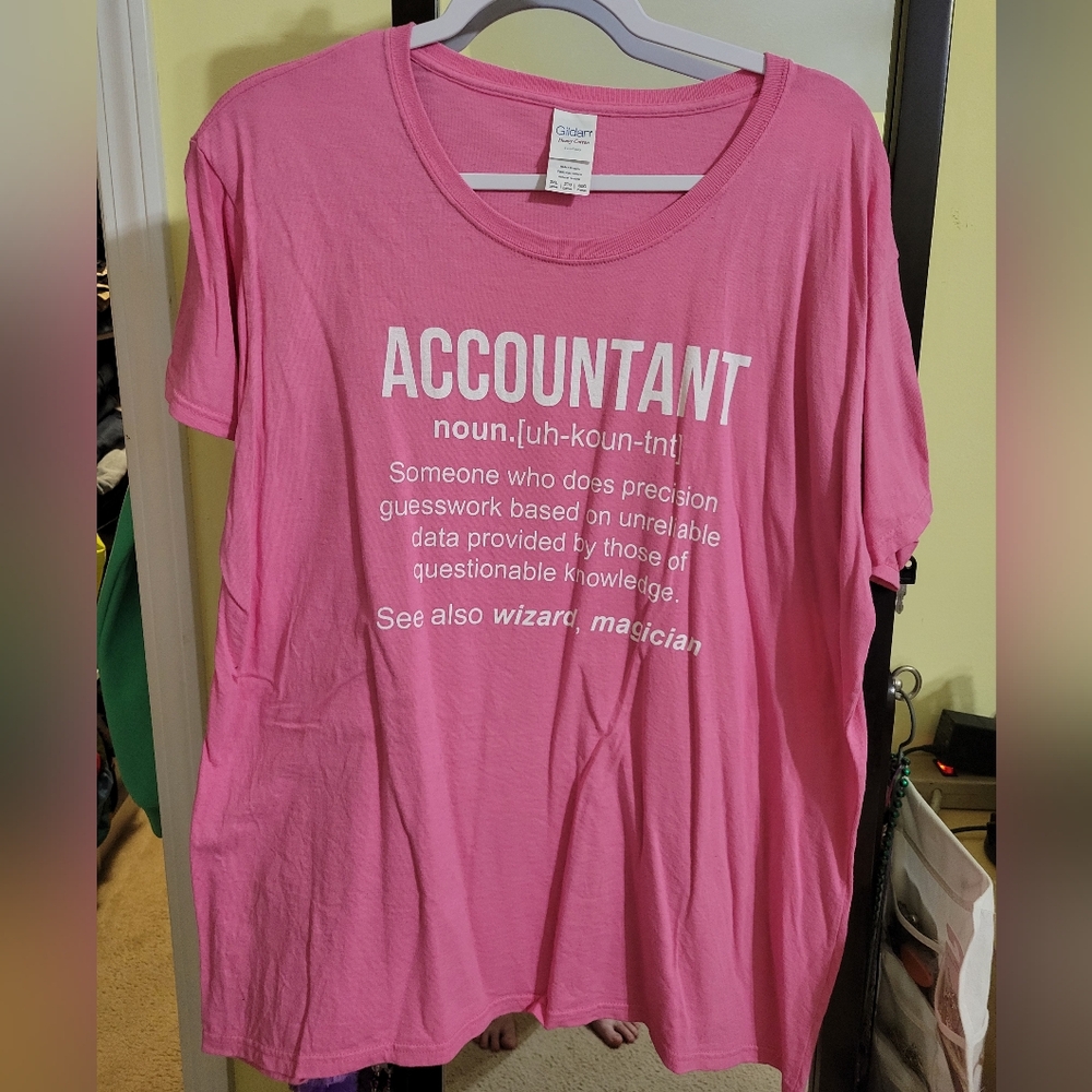 Gildan Pink Accountant Graphic Tee